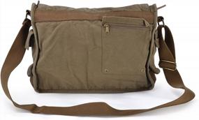 img 2 attached to Винтажная сумка-мессенджер из парусины: сумка через плечо с плечевым ремнем от Gootium