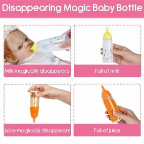 img 2 attached to IVITA Baby Doll Feeding Set: Disappearing Milk And Juice Bottles For Realistic Playtime