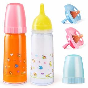 img 4 attached to IVITA Baby Doll Feeding Set: Disappearing Milk And Juice Bottles For Realistic Playtime