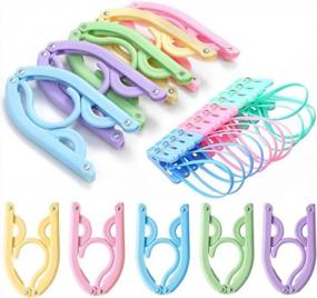 img 4 attached to Pack Of 20 Portable Travel Hangers With Clips For Easy Clothes Storage & Drying