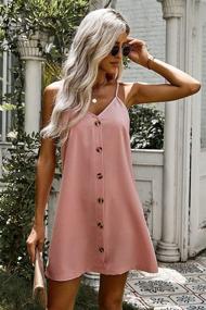img 2 attached to 👗 AlvaQ Women Spaghetti Button Dresses: Stylish Women's Clothing at Dresses