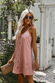 img 1 attached to 👗 AlvaQ Women Spaghetti Button Dresses: Stylish Women's Clothing at Dresses