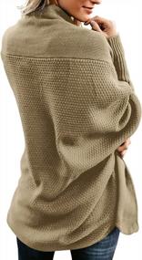 img 3 attached to Chunky Knit Open-Front Cardigan For Women - Casual Batwing Sleeve Outwear By CHERFLY