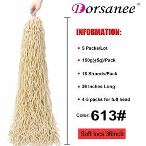 img 3 attached to New Faux Locs Crochet Hair 36 Inches Extended Blonde Soft Locs Crochet Hair Pre Looped Curly Wavy Goddess Locs Crochet Hair For Black Women Synthetic Hair Extensions(5Packs, #613)