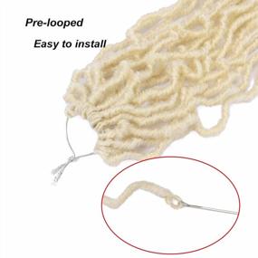 img 2 attached to New Faux Locs Crochet Hair 36 Inches Extended Blonde Soft Locs Crochet Hair Pre Looped Curly Wavy Goddess Locs Crochet Hair For Black Women Synthetic Hair Extensions(5Packs, #613)