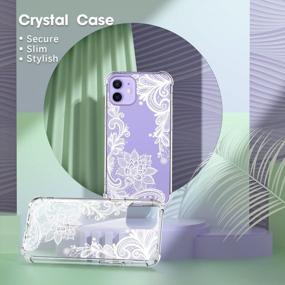 img 1 attached to Cutebe Clear Crystal Case For IPhone 12 Mini - Shockproof, Yellow-Resistant, And Stylish Floral Design For Women And Girls
