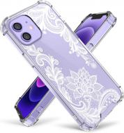 cutebe clear crystal case for iphone 12 mini - shockproof, yellow-resistant, and stylish floral design for women and girls логотип