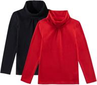 unacoo 2 pack turtleneck long sleeve cotton tops, tees & blouses for girls - stylish and comfortable clothing logo