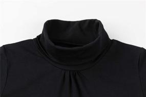 img 2 attached to UNACOO 2 Pack Turtleneck Long Sleeve Cotton Tops, Tees & Blouses for Girls - Stylish and Comfortable Clothing