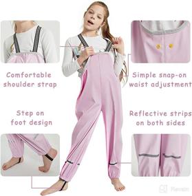 img 1 attached to Waterproof Pants Suspender Trousers Purple Apparel & Accessories Baby Boys for Clothing