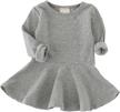 csbks toddler baby girls long sleeve cotton dress solid ruffle tops logo