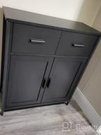 img 1 attached to Dark Black Floor Storage Cabinet With 2 Drawers And Doors, Accent Kitchen Cupboard, Free Standing Side Cabinet For Living Room, Bedroom, Hallway, Kitchen review by Michael Heidelberg