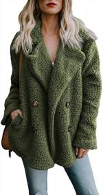 img 4 attached to Women'S Fuzzy Cardigan Coat - Open Front, Long Sleeve, Warm Fleece Jacket With Pockets