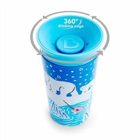img 2 attached to Munchkin Miracle 360 WildLove 9Oz Sippy Cup 2 Pack Polar Bear/Orca With 3Pc Sipper And Straw Lid