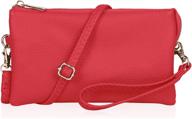 vegan leather wallet clutch - convertible handbag and wristlet for women logo