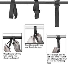 img 3 attached to 🔒 12-Inch Black Soft Loop Tie Down Straps - Secure ATV, UTV, Motorcycles, Scooters, Dirt Bikes, Lawn & Garden Equipment (6pcs)