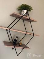 img 1 attached to Rustic Farmhouse Decor 3 Tier Floating Shelves - Round Wood & Metal Hanging Circle Shelf, Geometric Circular Tiered Wall Shelf review by Omar Obong