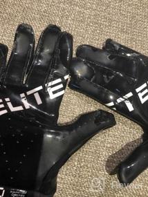 img 6 attached to EliteTek RG-14: Youth Football Gloves - No Wrist Strap, Superior Fit & Easy Slip-On Design for Kids
