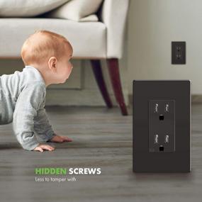 img 1 attached to Childproof Your Home With ENERLITES Elite Series Screwless Wall Plates - Dark Bronze (10 Pack)