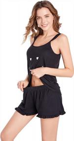 img 4 attached to V-Neck Womens Pajamas Set: Annenmy Soft Sleepwear PJs For Ladies With Striped Shorts Top