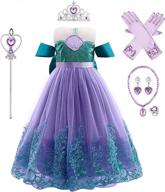 little girls mermaid princess costume ariel princess dress birthday halloween party cosplay dress up with accessories logo