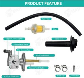 img 2 attached to 🔧 M MATI Ключ-выключатель топливного бака с собранным рычагом на замену для Kawasaki Prairie 400 KVF400 1999-2002 51023-1254 92077-109, Клапан выключателя питания топлива