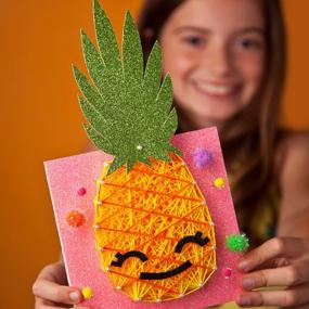 img 1 attached to Craft-Tastic String Art Kit For Kids - Includes Everything For 2 DIY Projects Featuring Flamingo And Pineapple Patterns - Fun And Easy Arts And Crafts Activity