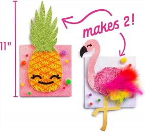 img 2 attached to Craft-Tastic String Art Kit For Kids - Includes Everything For 2 DIY Projects Featuring Flamingo And Pineapple Patterns - Fun And Easy Arts And Crafts Activity