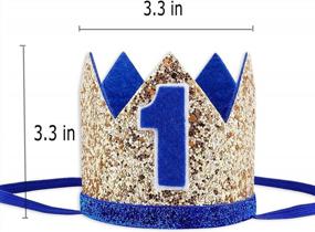 img 3 attached to 1St Birthday Party Supplies: Socub Baby Boy Crown Headband Birthday Hat