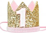 1st birthday party supplies: socub baby boy crown headband birthday hat logo