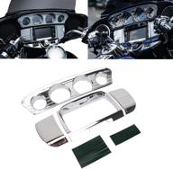 chrome tri-line gauge stereo trim for 2014-2019 harley davidson touring electra glide street glide ultra limited & tri-glide ultra - motorcycle accessory логотип