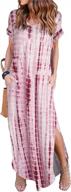 stylish and comfortable: arolina's short sleeve maxi dress with pockets for women's summer beach outings logo
