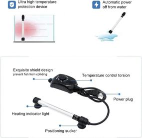 img 3 attached to BoxTech Aquarium Heater - 50W/100W/300W Submersible Thermostat with Adjustable Knob, 2 Suction Cups - Suitable for Freshwater and Marine Saltwater Environments - Explosion-Proof