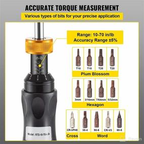 img 2 attached to 🔧 VEVOR Torque Screwdriver: Adjustable Inch Pound Torque Wrench with Bits & Case - 10-70 in/lbs Torque Range, Accuracy of ±5%, Perfect for Electricians