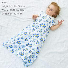 img 2 attached to Pureborn Infant Girls 2 Pack Blue Daze Sleep Spack - без рукавов 0,5 TOG Хлопковое носимое одеяло с двухсторонней молнией для детей от 0 до 6 месяцев