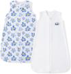 pureborn infant girls 2 pack blue daze sleep sack - sleeveless 0.5 tog cotton wearable blanket with 2-way zipper for 0-6 months logo