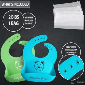 img 3 attached to 🐻 Baby Bear Silicone Bibs: Mess-Free Feeding with Food Catcher, 2-Pack