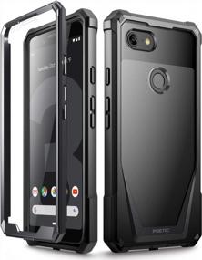 img 4 attached to Poetic Guardian Clear Hybrid Bumper Case For Google Pixel 3 - Full-Body Rugged Protection With Scratch-Resistant Back And Built-In Screen Protector, Black