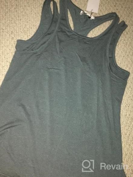 img 1 attached to Quick-Dry Workout Tank Tops For Women With Scoop Neck And Cross Back Design By Helloacc Fitness Shirts review by Josh Cooper