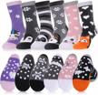 6 pairs of dosoni's non-slip winter socks for kids - thick cotton warm crew socks with grips, perfect for toddlers, girls and boys in hospitals and home. logo