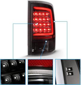 img 2 attached to 🚗 2009-2022 Dodge Ram 1500/10-22 Ram 2500 3500 LED Tail Lights - Black C-Type Tube Replacement Pair - Passenger and Driver Side