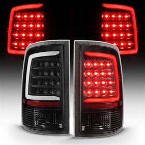 img 4 attached to 🚗 2009-2022 Dodge Ram 1500/10-22 Ram 2500 3500 LED Tail Lights - Black C-Type Tube Replacement Pair - Passenger and Driver Side