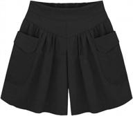 stylish and comfortable: chartou women's wide leg beach shorts with pockets logo