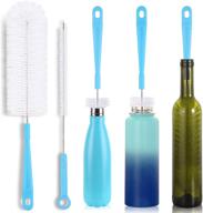 🧼 16-inch bottle brush cleaner for water bottles - extended handle brush for cleaning thermos, hydro flask, contigo, s’well, simple modern, narrow neck sport bottles, kombucha, beer bottles, and jugs - set of 2 logo