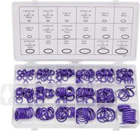 img 4 attached to 🔧 BUSY-CORNER Oring Kit: 270-Piece Set of 18 Sizes SAE Inch Car A/C O Ring Seals - Purple Rubber O-Rings for Air Conditioning