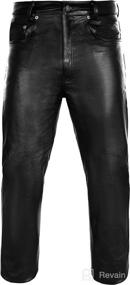 img 3 attached to 🏍️ DALLX Men's Black Leather Motorcycle Pants | Full Grain Cow Skin | Heavy Duty Biker Motorbike Trousers