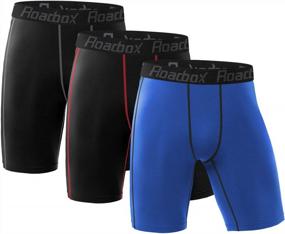 img 4 attached to 3 Pack Men'S Roadbox Compression Shorts - Cool Dry Athletic Workout Underwear For Running, Gym & Baselayer Boxer Briefs