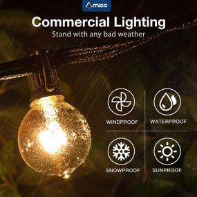 img 1 attached to G40 Globe Patio String Lights 24FT UL Listed Connectable Waterproof Outdoor Hanging Lights For Backyard Porch Garden Balcony Cafe Bistro Decor, Black