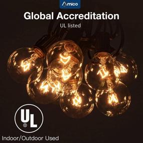 img 3 attached to G40 Globe Patio String Lights 24FT UL Listed Connectable Waterproof Outdoor Hanging Lights For Backyard Porch Garden Balcony Cafe Bistro Decor, Black