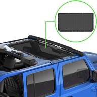 🚘 alien sunshade jeep wrangler jl & jlu (2018 - current) – front mesh sun shade for jeep jl unlimited - uv blocking, wind noise reduction - bikini jlkini top cover for sport, sport s, sahara, rubicon (black) логотип